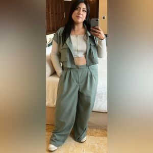 Stylish Green Two-Piece Set